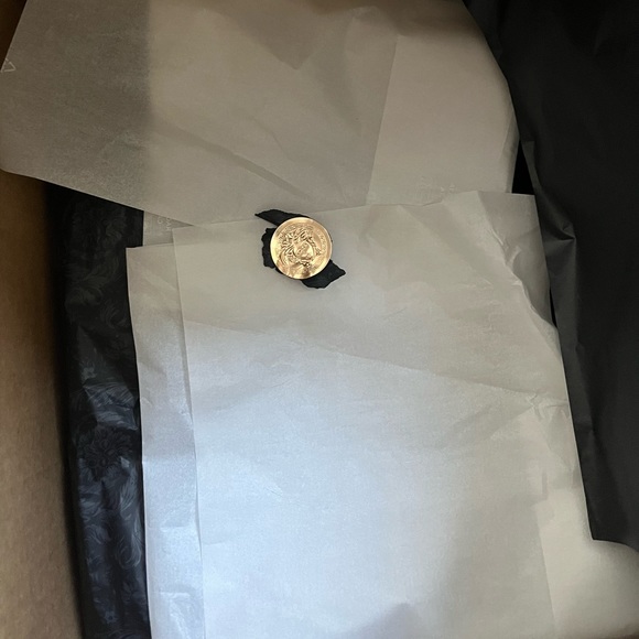 NWT Versace Floral Silhouette Silk Scarf Tie - Picture 4 of 9